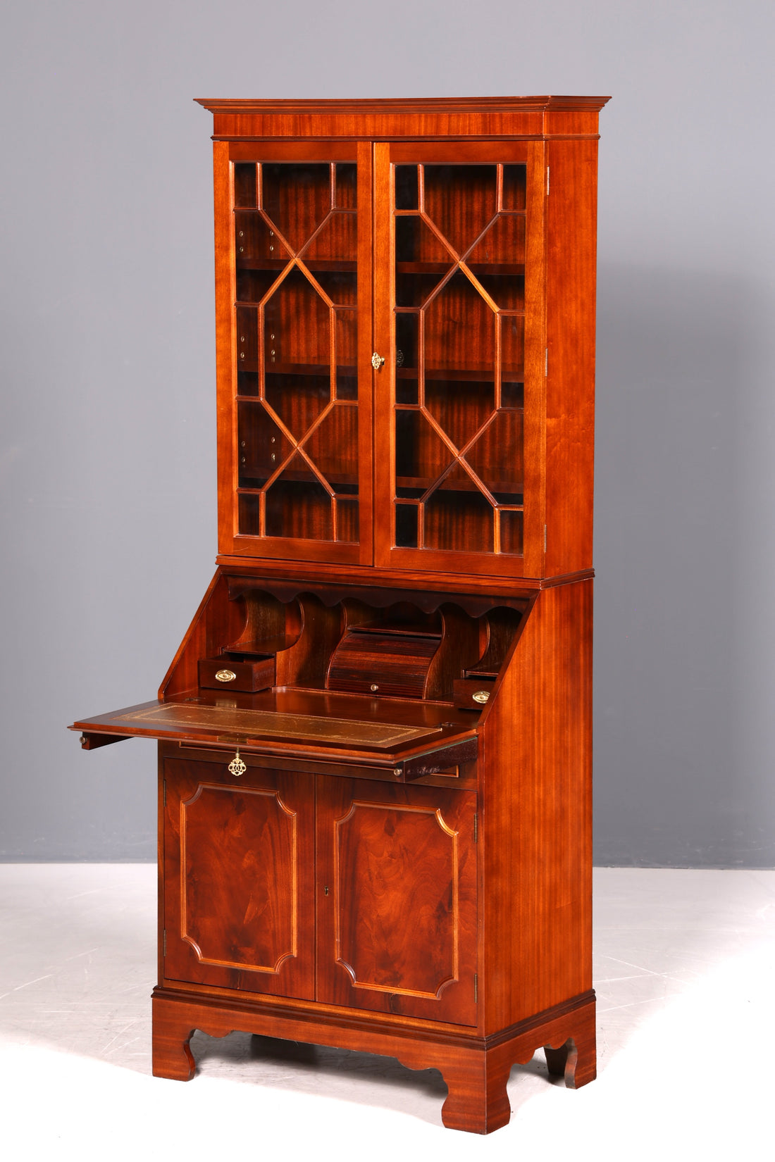 G401 Finish cm Wunderschöner Englischer Sekretär Büro Aufsatzsekretär Antik 60S Vitrinen Schrank UK (Kopie)