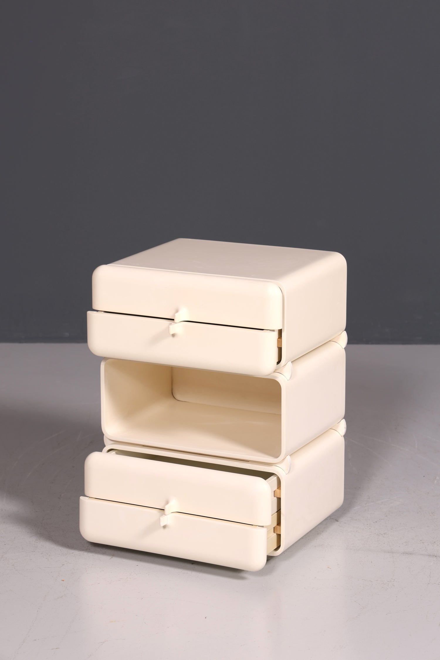 Seltene Mid Century Kommode Space Age Module Nachttisch Design Frankreich Vintage Schubladenkommode 4 von 5