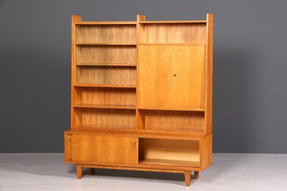 Wunderschöner XXL Mid Century Schrank Bücherregal Vintage Regal Bibliothek Vitrine Holz Bookshelf