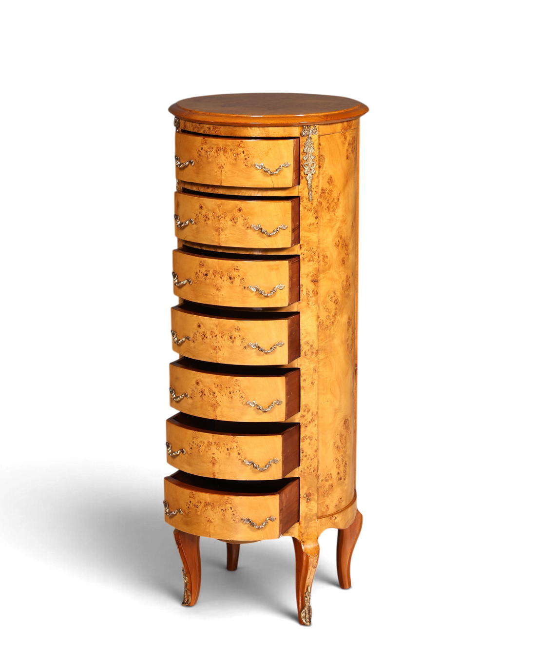 Traumhafte Barock Stil Kommode Antik Stil Louis XV Vertiko Birke Highboard Schubladenkommode