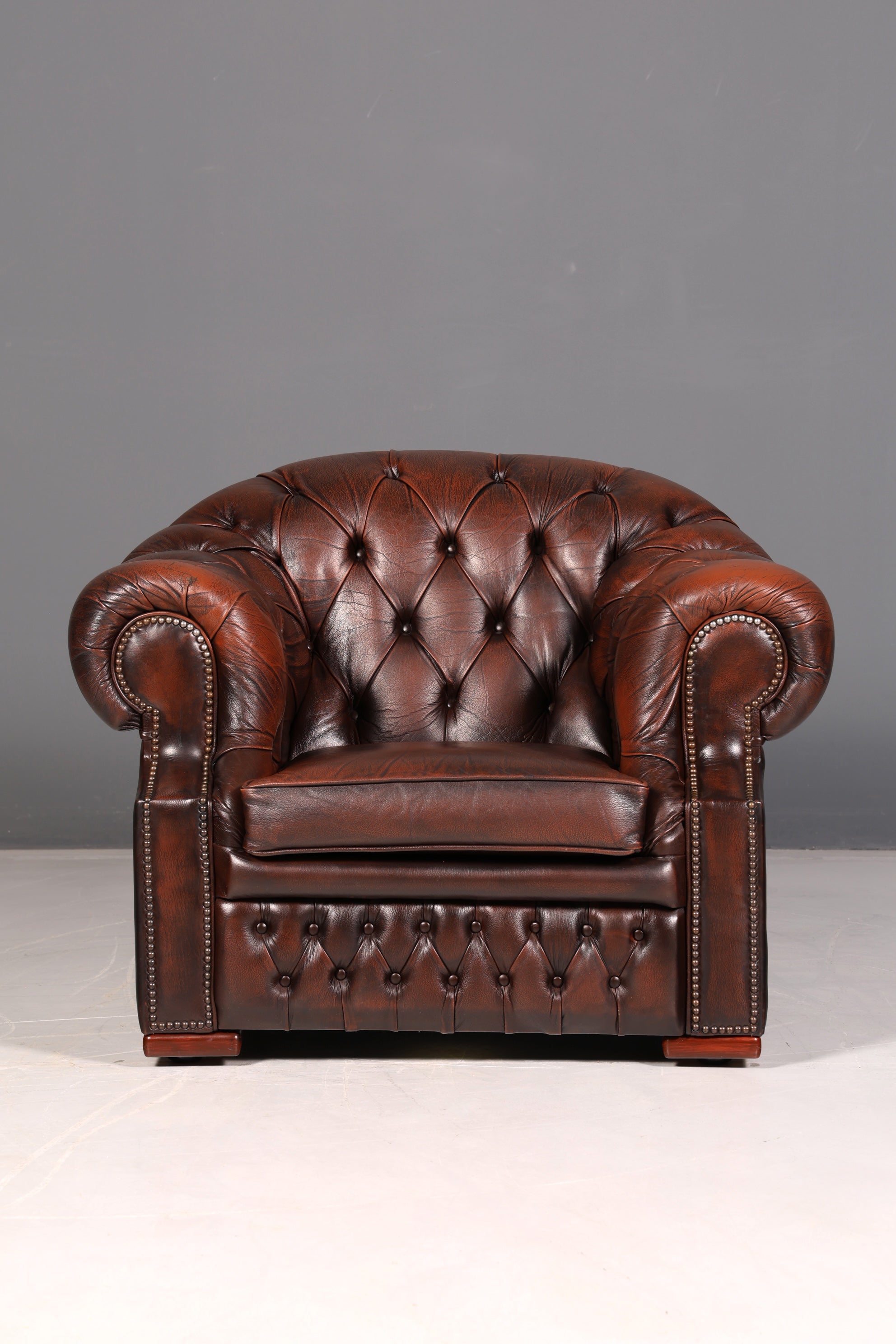 Wunderschöner Original Chesterfield Centurion Sessel Englischer Armlehnsessel Echt Leder Herrensessel Vintage