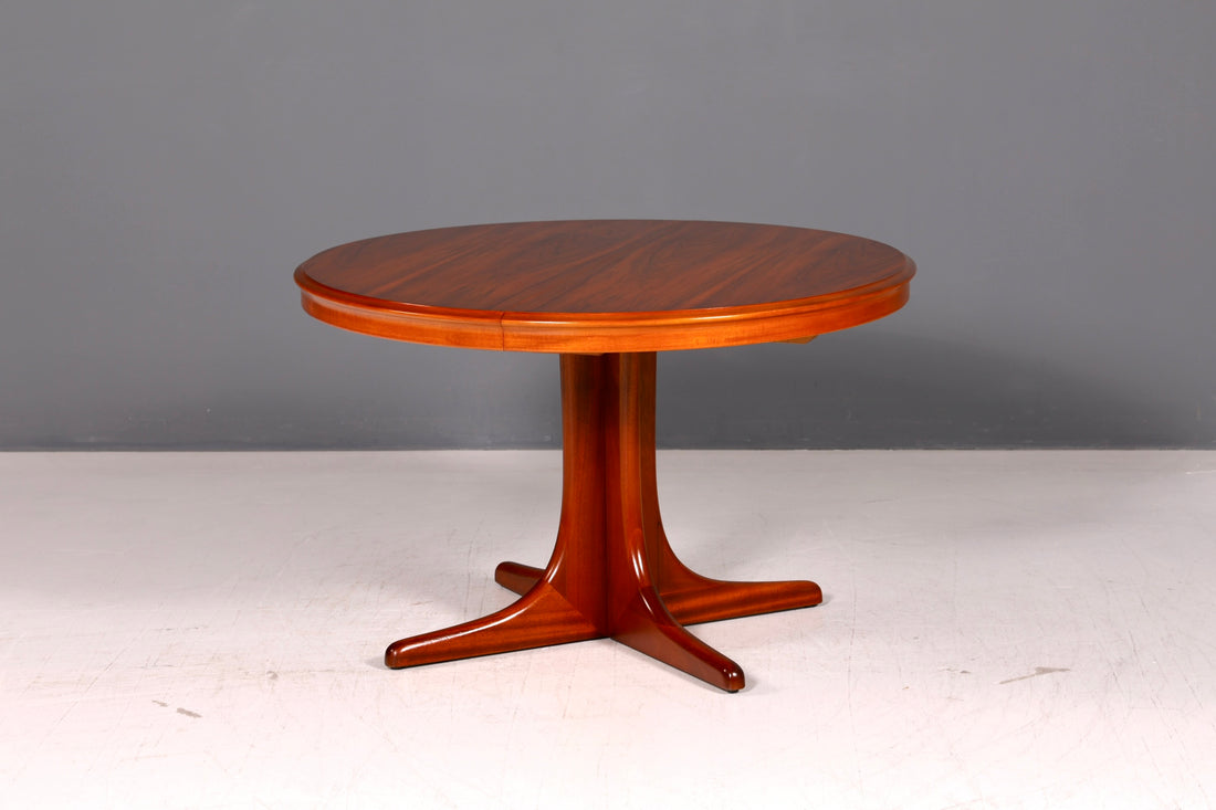 Beautiful Mid Century Round Extendable Dining Table Real Wood Vintage Table Retro Danish Design Kitchen Table Dining Room Table