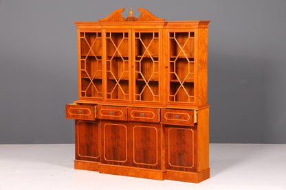 Wunderschöne Englische Vitrine Bücherschrank Buffet 60s Glasvitrine Bibliothek Regal Schrank Vintage