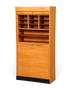 Hauptstadt Möblerei Mid Century Rollladenschrank aus hellem Echtholz im Bauhaus Stil mit Fächern und Rolltür