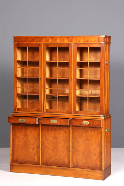 Wunderschöner Maritimer Vitrinenschrank Englischer Schrank echt Holz Bibliothek Englische Anrichte