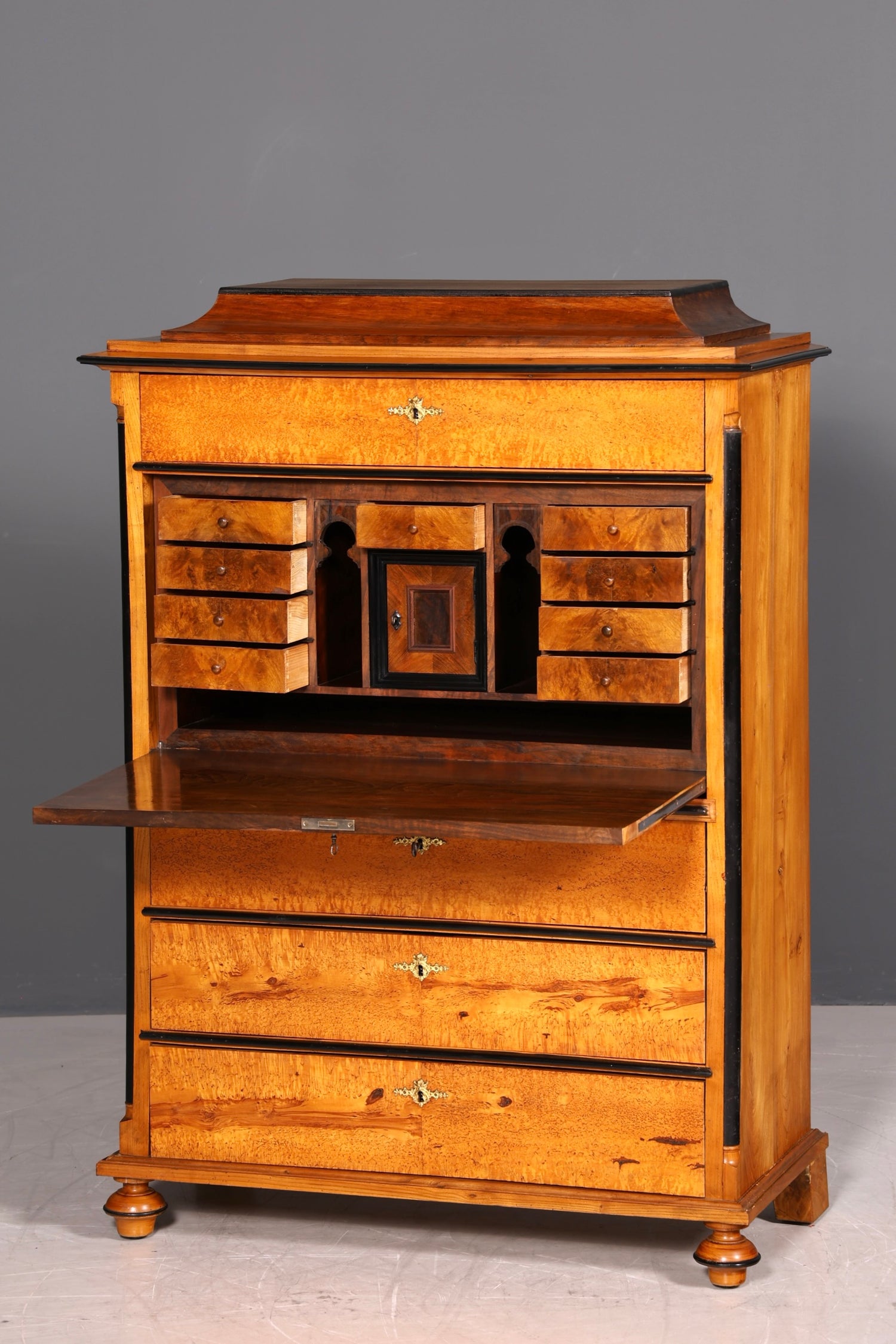 G614 Finish Cm Stilvoller Biedermeier Sekretär Louis Philippe Vertiko Antik Kommode Schreibkommode Office Desk (Kopie)