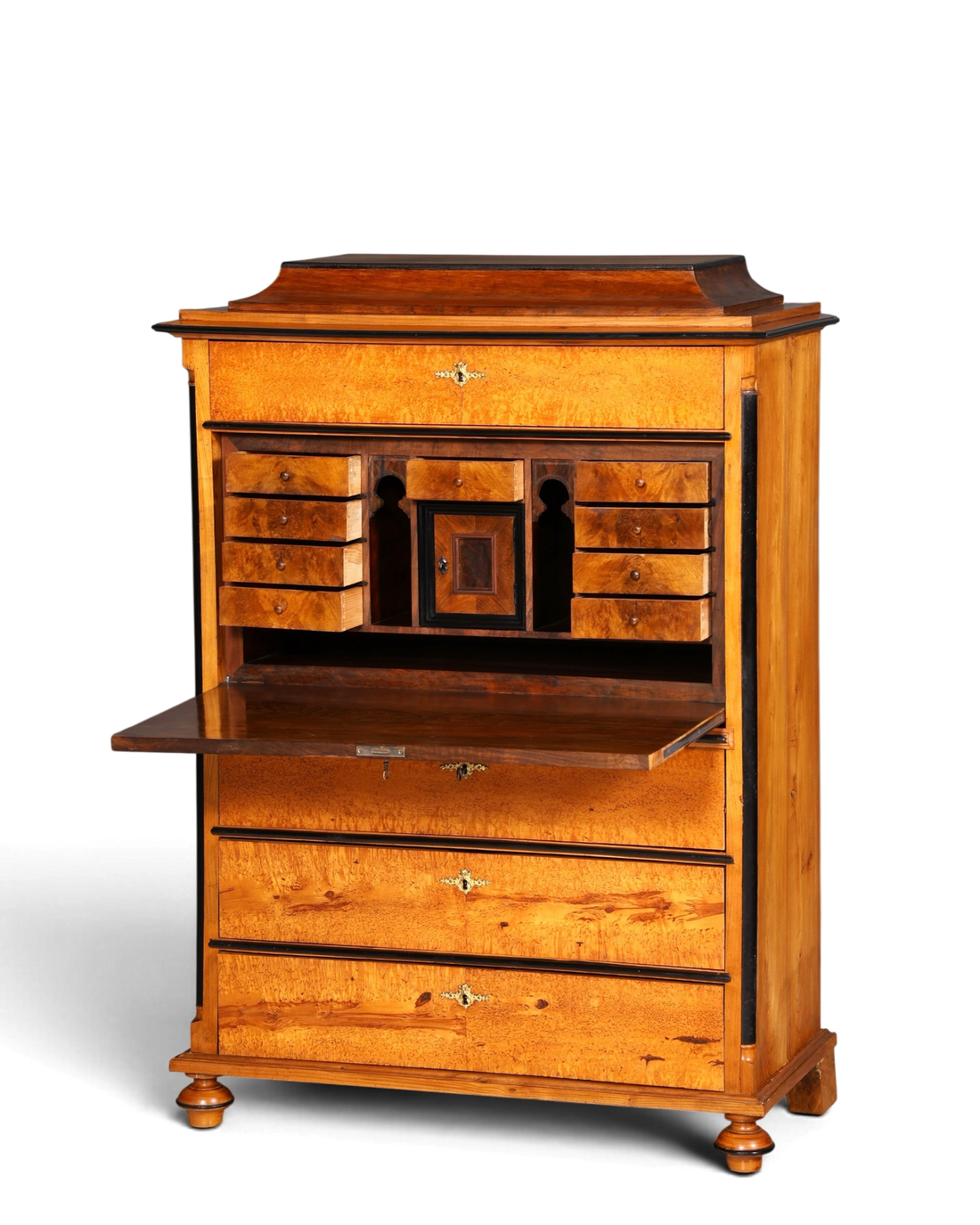 G614 Finish Cm Stilvoller Biedermeier Sekretär Louis Philippe Vertiko Antik Kommode Schreibkommode Office Desk (Kopie)