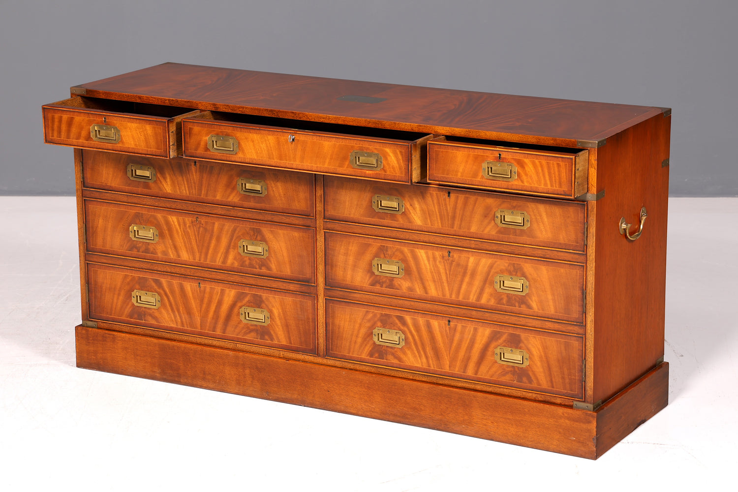 Traumhaftes Maritim Sideboard Englische Schiffs Kommode Englisch Antik Schrank Military Chest