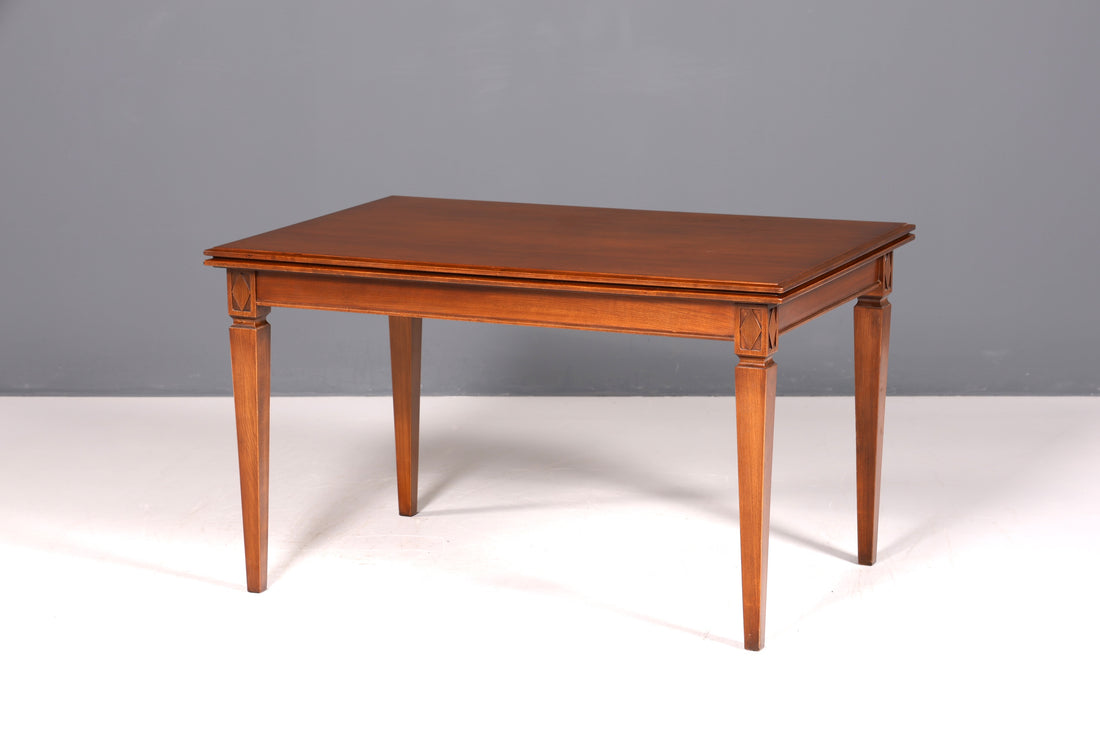 F863 Finish cm SELVA Wunderschöner Englischer Tisch ausziehbarer Esstisch Antik Stil 60s Küchentisch Eibe