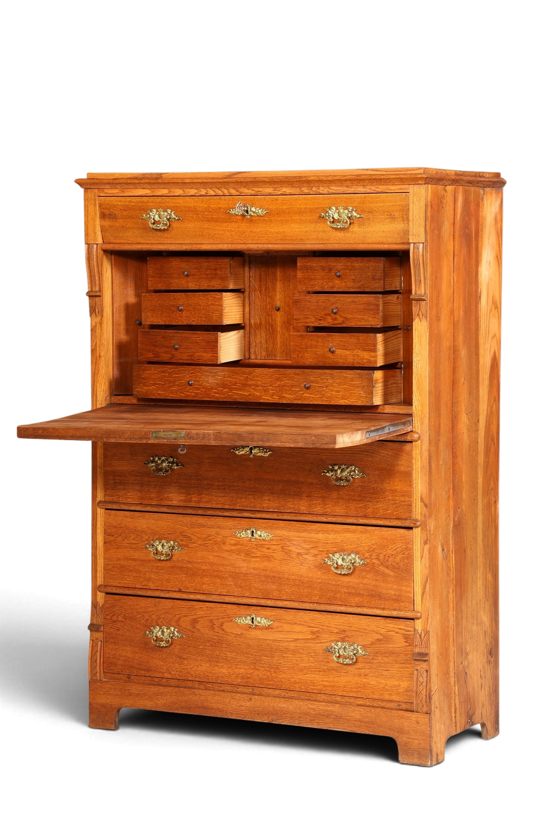 Edler Louis Philippe Sekretär um 1880 Gründerzeit Antik Schrank Chiffoniere Highboard