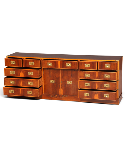 Traumhaftes XXL Maritim Sideboard Englische Schiffs Kommode Englisch Antik Schrank Military Chest
