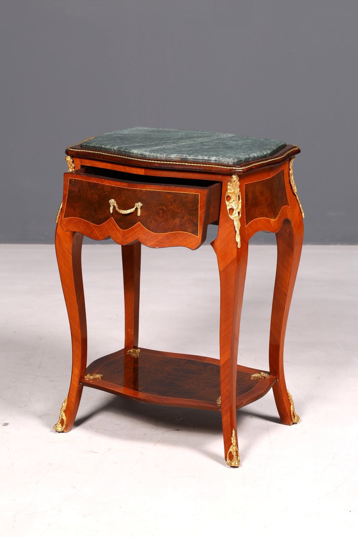 Dreamy Louis XV side table, Baroque style, marble console table, chest of drawers, telephone table