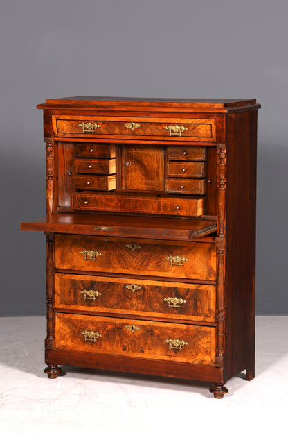 Wunderschöner Gründerzeit Sekretär Vertiko Highboard Louis Philippe Kommode Sekretär Schrank um 1880