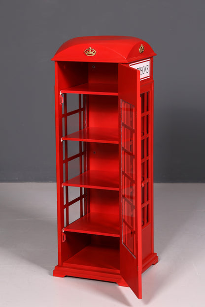 Englische Telefonzelle Vitrine Regal Bücherregal Dekostück London UK Style Red Telephone Booth