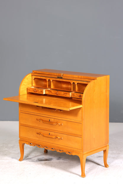 Stilvoller Rollladensekretär um 1930 Büro Kommode Kirschholz Sekretär Schreibtisch Kommode