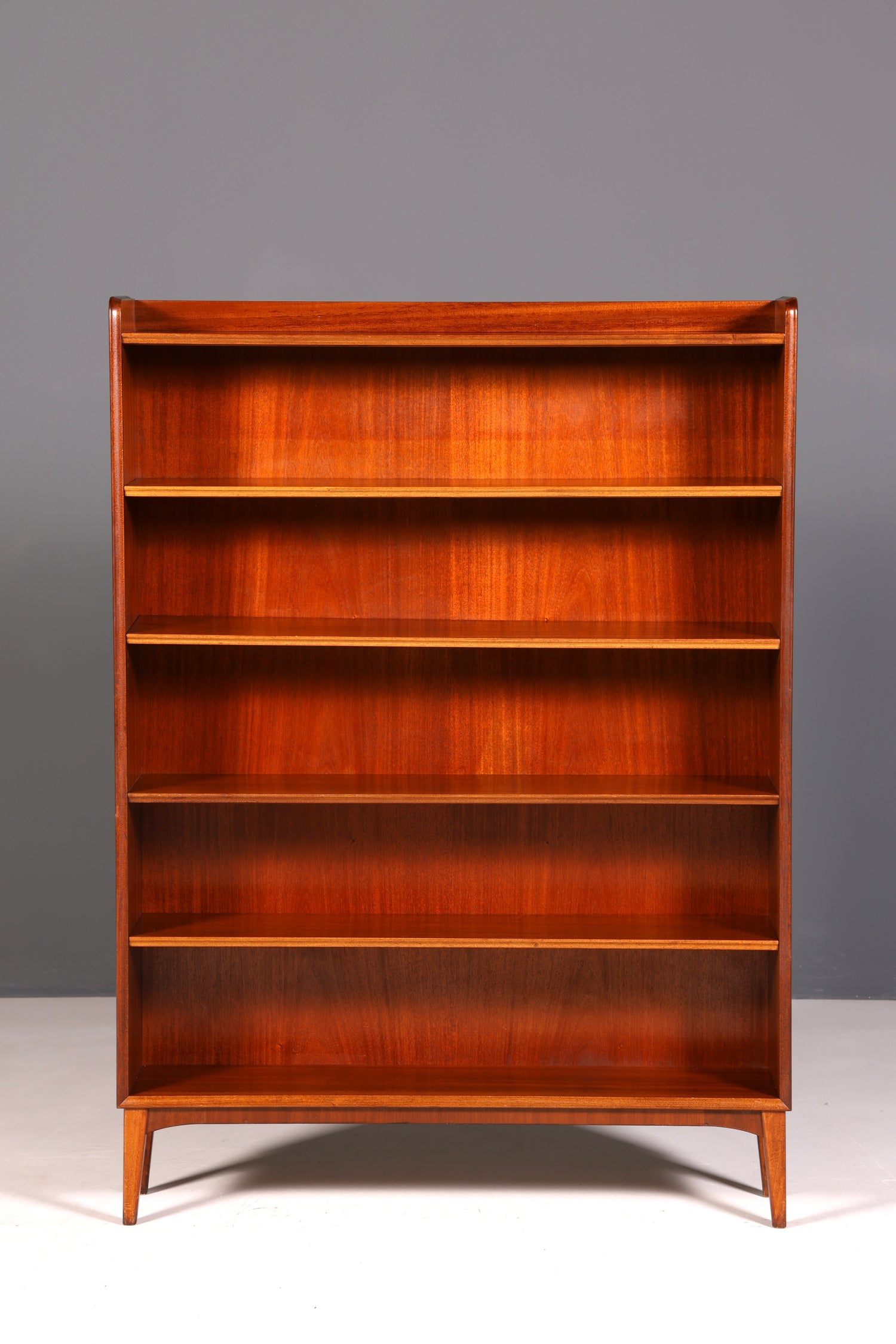 G088 Finish cm Schlichtes Mid Century Regal Vintage Bücherregal Schrank Buchablage 60s Bookshelf