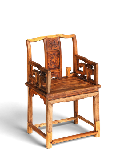 Wunderschöner Chinesischer Armlehnstuhl Stuhl China Ming Stil Qing Dynastie Holzstuhl Antik Asiatischer Sekretär Stuhl