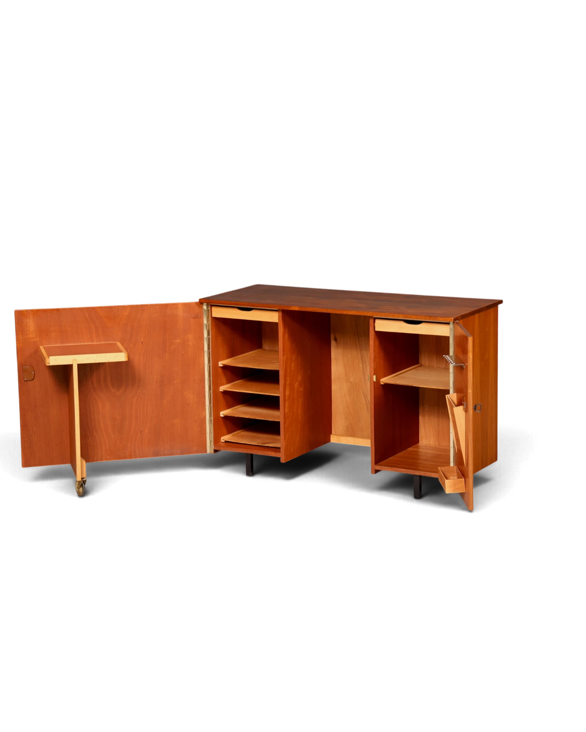 Beautiful mid-century desk Magic Box sideboard with fold-out shelf, vintage writing cabinet, office desk, secretary desk