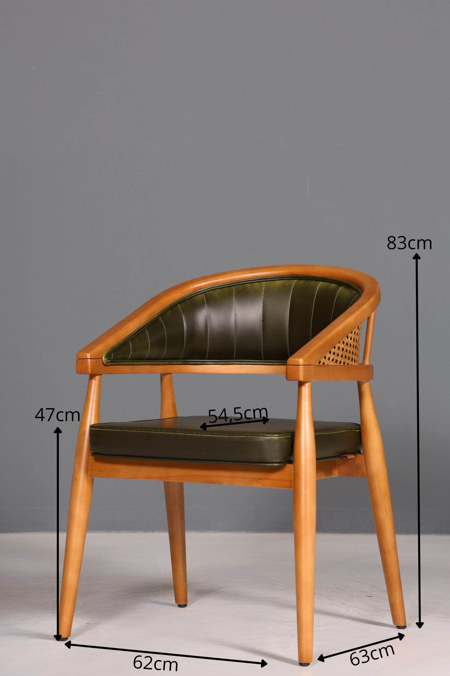 Edler Korbgeflecht Esszimmer Stuhl &quot;Malibu Plus Green&quot; Küchenstuhl Armlehnstuhl Buche Sekretär Stuhl