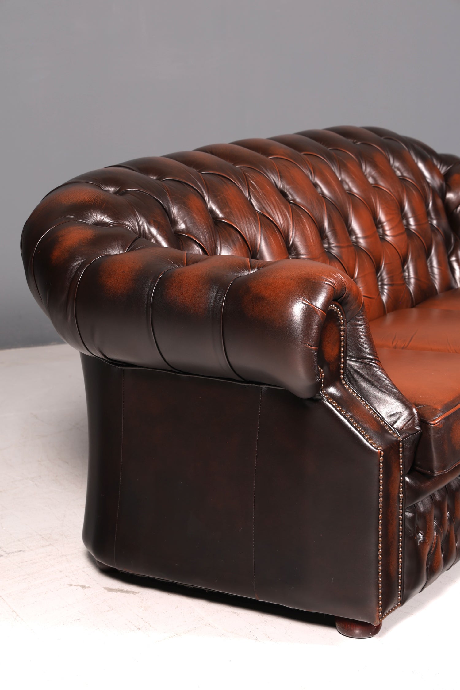 Wunderschönes Original Chesterfield Centurion 3-Sitzer Sofa Echt Leder Couch Englisch Polstersofa Antik Vintage