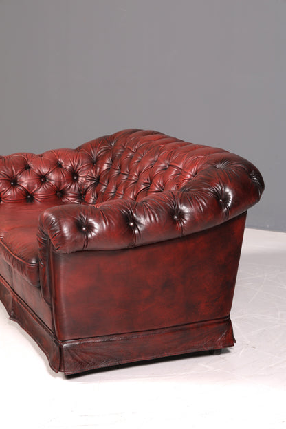 Wunderschönes Original Chesterfield 2-Sitzer Sofa Englische Leder Couch England Polstersofa Antik