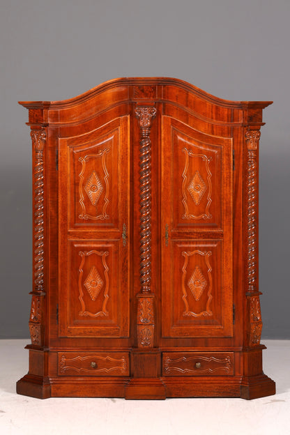 Beeindruckender Barock Stil Kleiderschrank Dielenschrank Schrank Antik Massivholz Vintage