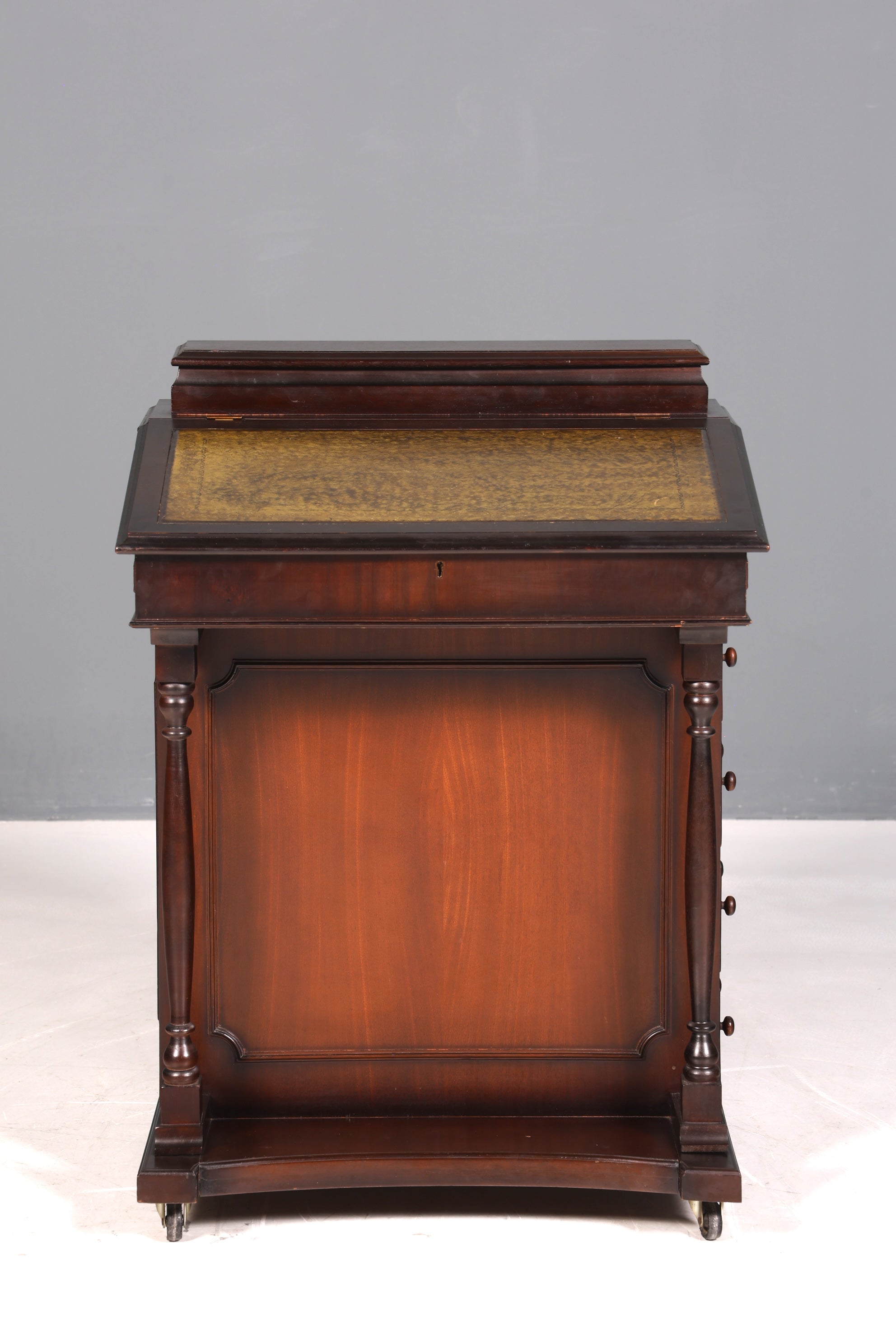 Wunderschöner Englischer Davenport Schreibtisch Desk Sekretär Lederauflage Kommode