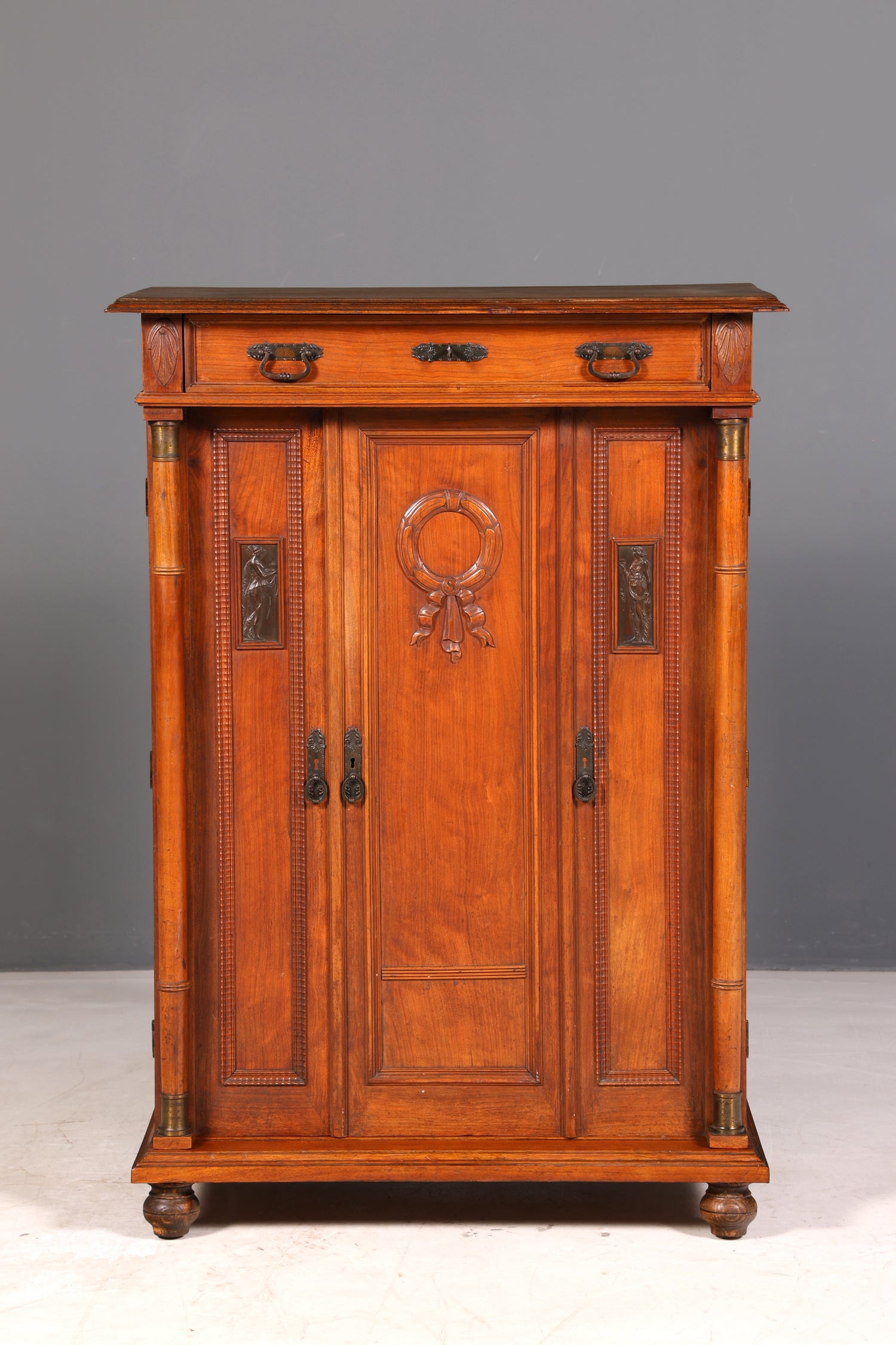 Wunderschöner Jugendstil Vertiko Schrank Antik Kabinettschrank Kommode um 1900 Massivholz
