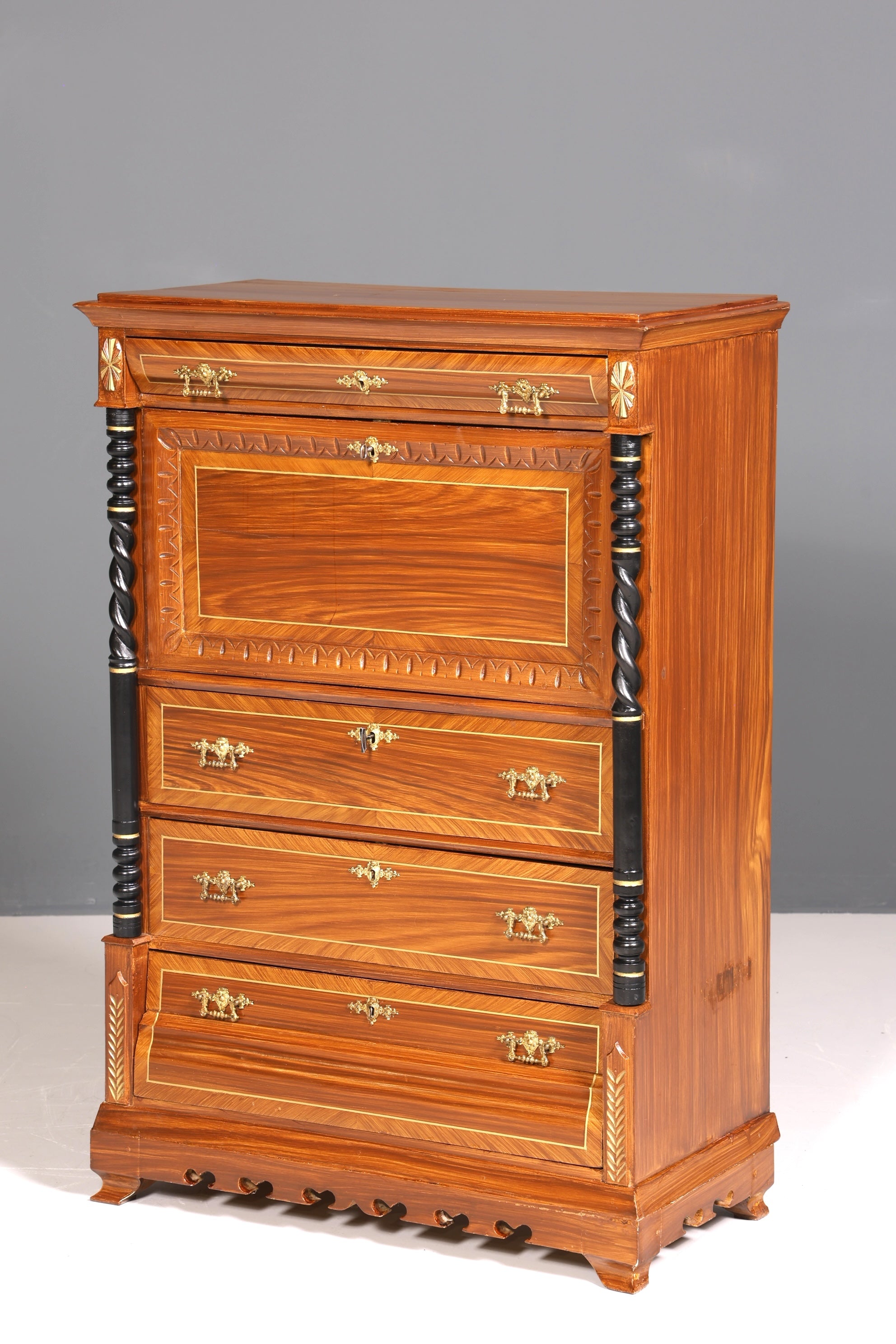 Traumhafter Gründerzeit Sekretär Vertiko Highboard Louis Philippe Kommode um 1880