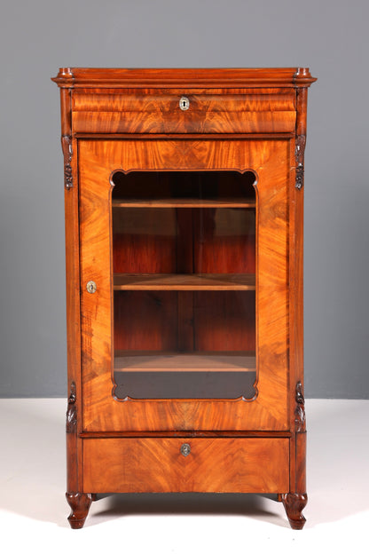 Traumhafte Louis Philippe Vitrine Antik Biedermeier Schrank echt Holz Geschirrschrank um 1880