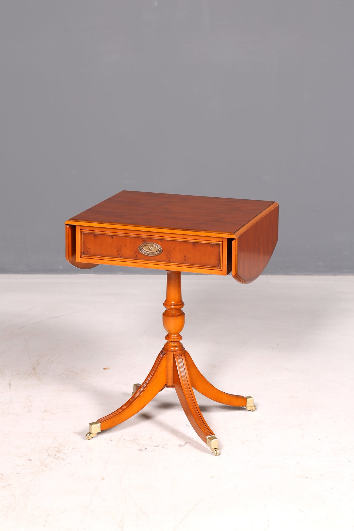 Wonderful original Heldense side table, yew wood, folding table, occasional table, chest, telephone table