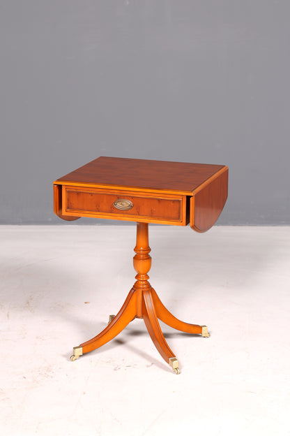 Wonderful original Heldense side table, yew wood, folding table, occasional table, chest, telephone table