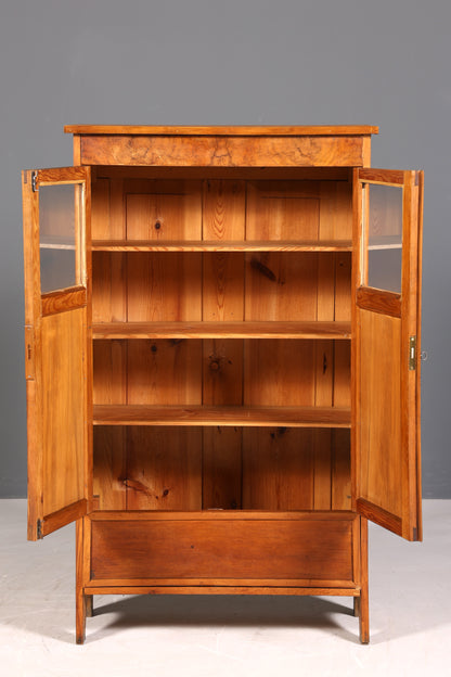 F942 Finish Traumhafte Jugendstil Vitrine Antike Holz Bücherschrank Eiche Antik Schrank Geschirrschrank