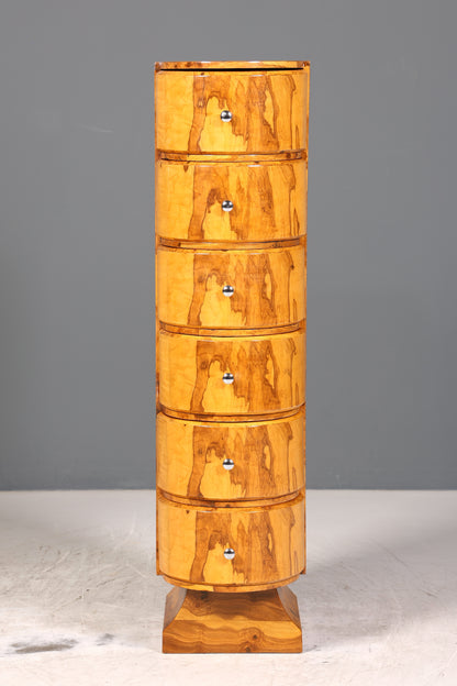 Traumhafte Art Deco Stil Birke Highboard Kommode Vertiko Schubladenkommode