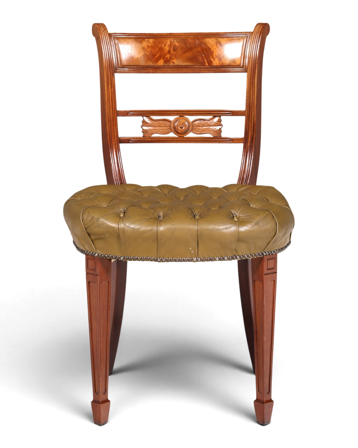 Wunderschöner Chesterfield Stuhl Anno Dom Sekretär Stuhl Englisch echt Leder Küchenstuhl 3 von 4
