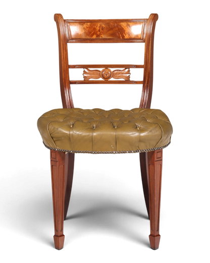 Wunderschöner Chesterfield Stuhl Anno Dom Sekretär Stuhl Englisch echt Leder Küchenstuhl 3 von 4