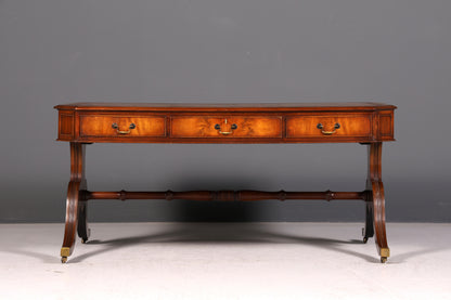 Wunderschöner Englischer Schreibtisch Office Table Mahagoni Partner Desk Echt Lederauflage Regency Partner Desk Bürotisch