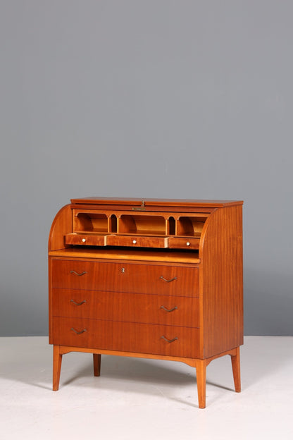 Traumhafter Mid Century Rollladen Sekretär Danish Design echt Holz Rollladen Kommode Schreibkommode