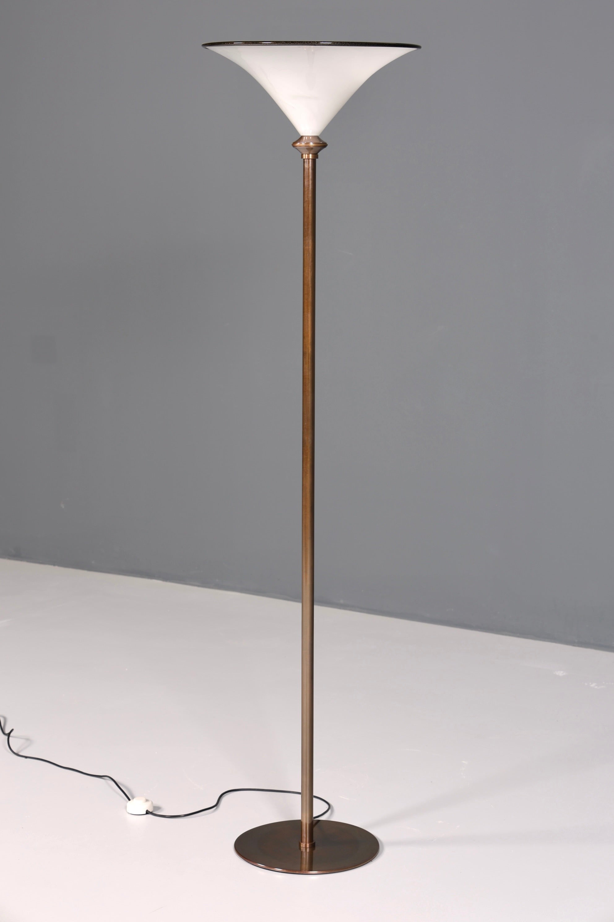Beautiful Italian floor lamp by Barovier &amp;amp; Toso, Murano glass lampshade, uplighter, floor lamp, 1 of 2