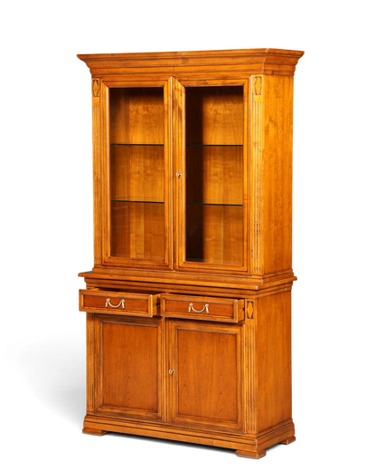 Hauptstadt Möblerei Selva Vitrine Villa Borghese aus massivem Holz im antiken Stil mit Innenbeleuchtung und Glasfront