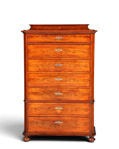Wunderschöne Louis Philippe Chiffoniere um 1880 Gründerzeit Nussbaum Vertiko Schrank Semainier