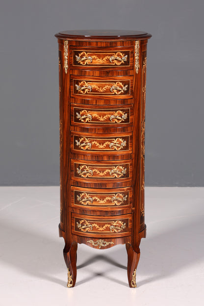 Dreamy Baroque style chest of drawers, vertico, drawer chest with inlaid details, 7 drawers