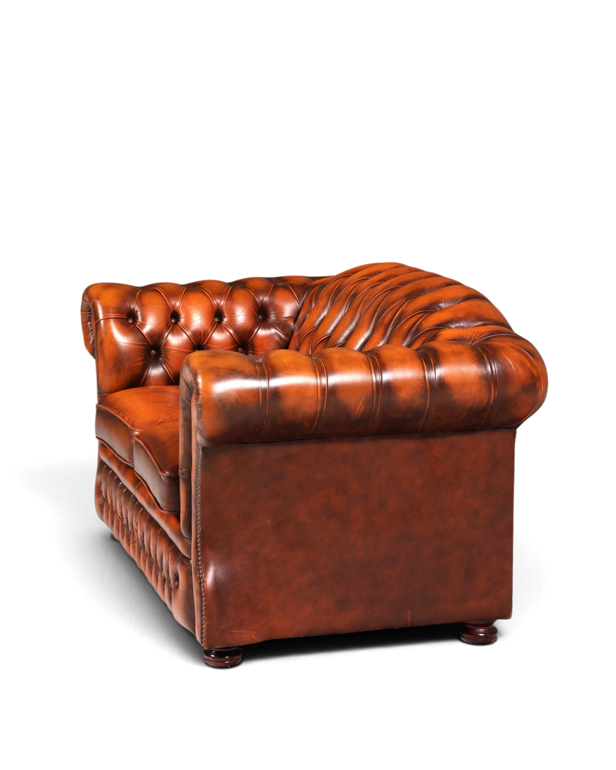 Stilvolles Original Chesterfield Sofa 2-Sitzer Couch Echt Leder Englisch Polstersofa
