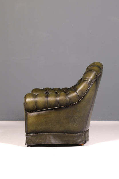 Stilvoller Original Chesterfield Sessel Englischer Armlehnsessel Echt Leder Herrensessel UK