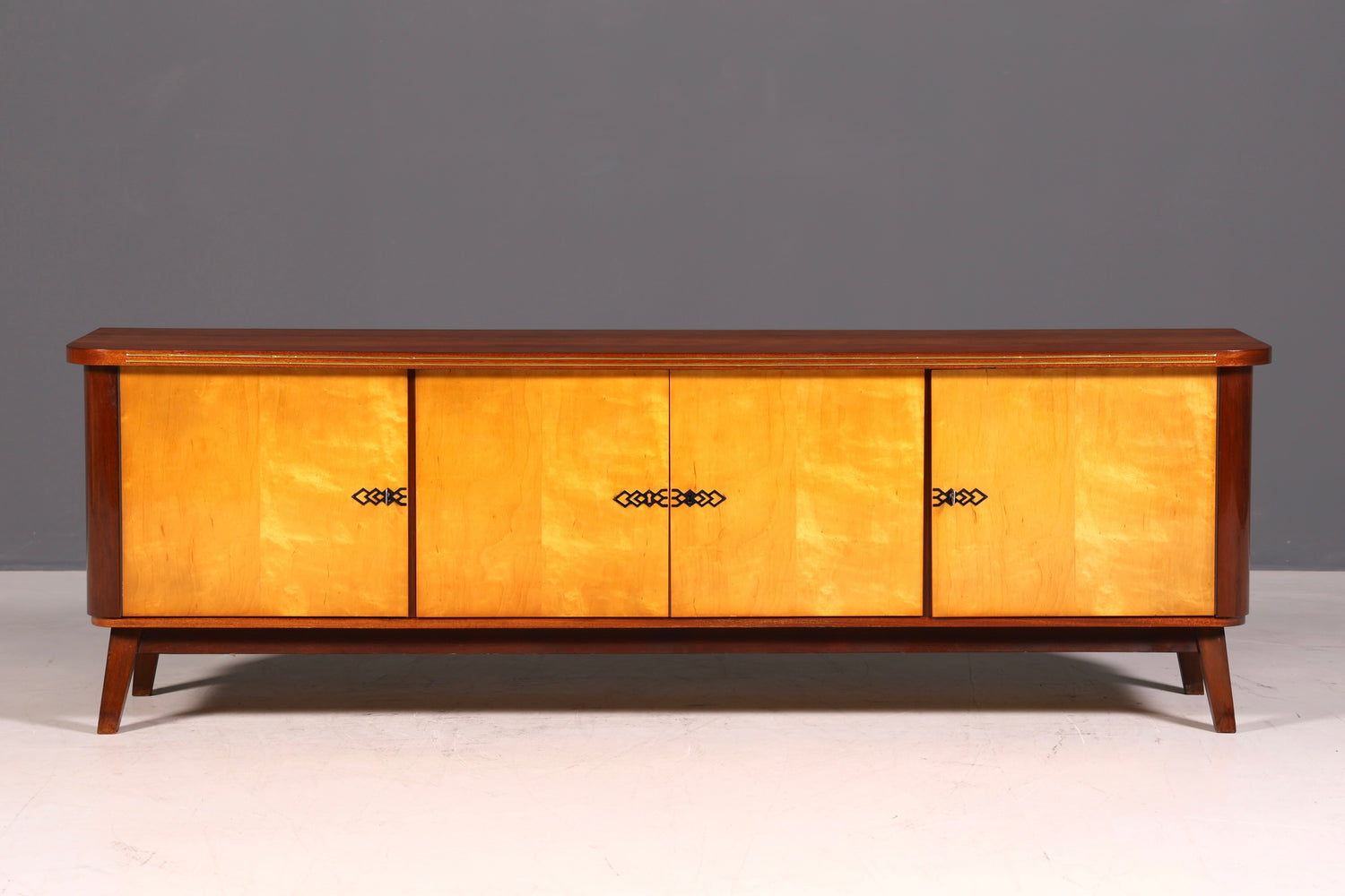 G135 Finish Schlichtes Mid Century Sideboard Vintage TV Kommode 60s Schrank Longboard Retro Lowboard