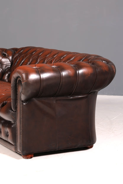 Wunderschönes Original Chesterfield Sofa 2-Sitzer Couch Englisches echt Leder Sofa UK 1 von 2