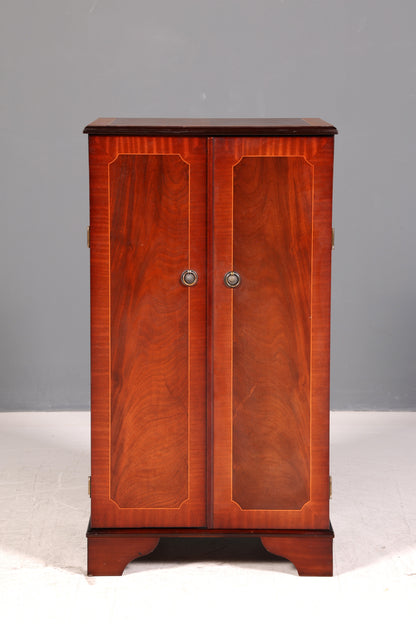Edler Englischer HiFi-Schrank Sheldon Mahagoni Musikschrank Plattenschrank Phonoschrank 60s Vintage