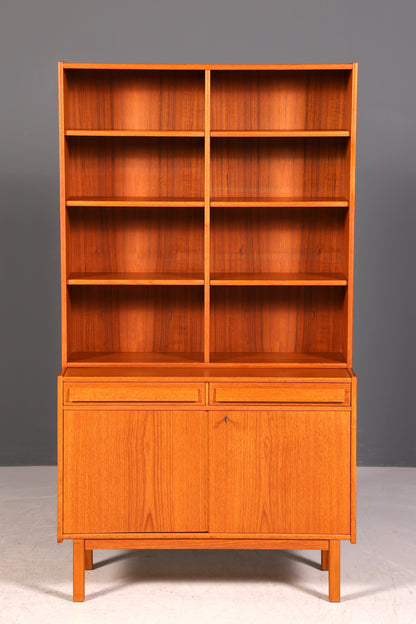 Traumhaftes Mid Century Regal Teak Holz Schrank Danish Design Retro Kommode Vintage Bücherregal 60er Jahre 1 von 2