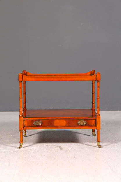 Edler Original Heldense Beistelltisch Eibe Etagere Servierwagen Englischer Rollen Ablagetisch Vintage