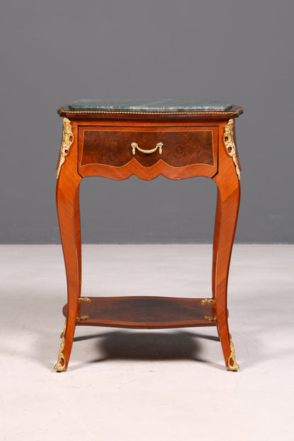 Dreamy Louis XV side table, Baroque style, marble console table, chest of drawers, telephone table